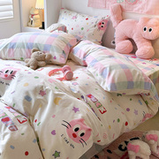 床上四件套全棉床单被套儿童床上用品可爱纯棉被罩卡通床品三件套