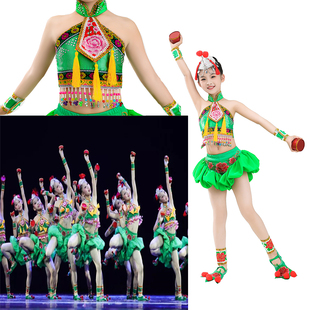 第十届小荷风采哇蛙娃娃，儿童舞蹈演出服表演服小青蛙肚兜舞台服