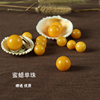 天然蜜蜡散珠3-4-5mm小米珠圆珠子 琥珀原石打磨老蜜鸡油黄珠