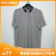 hugoboss红标高端款男士夏季灰色，纯棉商务都市短袖，polo衫透气t恤