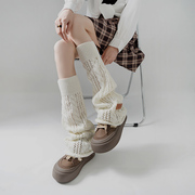 韩国东大门同款春夏季薄款镂空袜套女针织透气小腿喇叭口堆堆长袜