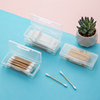 防尘化妆棉收纳盒家用储物盒透明可叠加便携棉签牙线塑料整理盒子