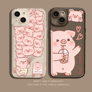 猪猪适用苹果16promax手机壳透明iPhone15新款12mini可爱14pm卡通xs情侣款13的8plus7p防摔xr创意11情侣x趣味