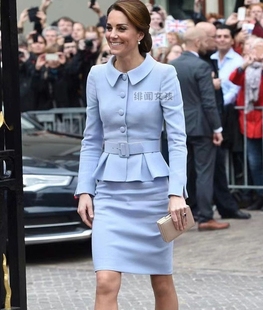 凯特王妃同款套裙春时尚，清新白领通勤ol职业，套装平常也能穿显瘦