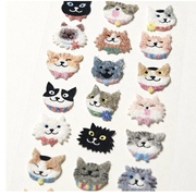 日本带回可爱动物柴犬猫咪熊猫毛毡布毛绒3D立体装饰贴纸DIY