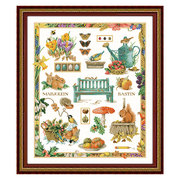 小小鱼dmc绣线十字绣套件，c1516四季植物，花卉手工刺绣lan系列