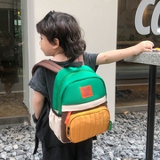 儿童书包女小学生韩版时尚撞色双肩包幼儿园中大班男童外出小背包