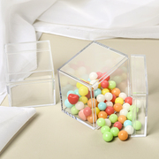方形糖果盒塑料空心透明首饰盒创意喜糖盒，diy手工四方小盒子