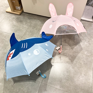modern house韩版可爱兔子立体鲨鱼儿童雨伞宝宝长手柄晴雨伞