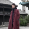 新中式国风复古盘扣，棉衣2024年棉麻中长款棉服，外套大码棉袄女