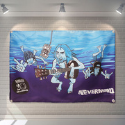 涅槃乐队nirvananevermind酒吧工作室摇滚，装饰挂旗背景墙饰挂布