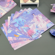 正方形千纸鹤折纸儿童卡通，手工彩纸剪纸星空叠纸双面印花彩色卡纸