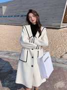 白色风衣女2021年春秋中长款高级大衣，时尚气质女神范流行(范流行)外套