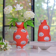手绘陶瓷花瓶北欧现代ins风艺术创意花瓶插花花器家居装饰品摆件