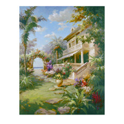 手绘油画客厅挂画沙发，墙装饰画花园，风景欣美画店无框田园单幅