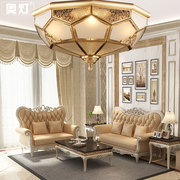 轻奢欧式全铜吸顶灯现代简约中式餐厅卧室过道走廊led铜质铜艺灯
