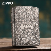zipzippo打火机正版，熏银唐草zipoo限量防风煤油，男士送礼定制