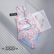 DDD原单 LINC高端泳衣女士性感交叉绑带连体泳衣沙滩速干 带胸垫