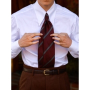 UG男装品牌 亚麻桑蚕丝混纺 肌理感 意式手工卷边领带3 fold tie