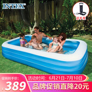 INTEX58484充气家庭游泳池儿童玩具水池长方形海洋球池戏水池礼物