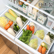 日本进口冰箱整理收纳筐蔬菜水果，零食盒分格储物盒塑料镂空置物篮
