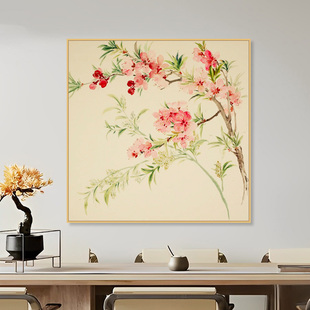 海棠花数字油画diy手工填色新中式国风玫瑰牡丹丙烯画客厅装饰画