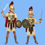 万圣节儿童服装男童演出服幼儿园，化妆舞会王子罗马战士骑士衣服