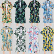 夏威夷衬衫短裤男套装港风夏季薄款海边度假沙滩，短袖花衬衣两件套