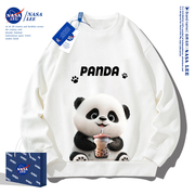 NASA联名初秋季熊猫系列圆领卫衣男女生潮流超火百搭休闲上衣外套