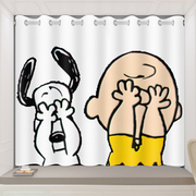 儿童房短窗帘男孩卧室房间，卡通图案遮光2021年免打孔安装飘窗