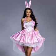 万圣节cosplay角色扮演服装欧美兔女郎Bunny Girl粉色蓬蓬燕尾裙