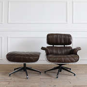 eames伊姆斯躺椅子真皮美式单人皮沙发椅现代简约卧室旋转休闲椅