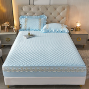 定制纯色床盖三件套蓝色简约夏季榻榻米炕单加厚夹棉床单单件四季
