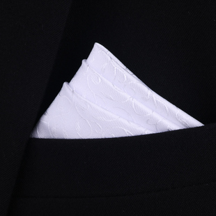 英伦复古花纹口袋方巾 男士西装口袋巾手帕巾 纯白色礼服胸巾手帕