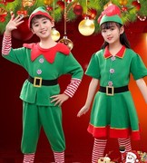 圣诞节儿童服装幼儿园男女童演出服饰，表演套装小女孩圣诞老人衣服
