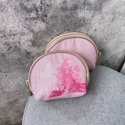 外贸女包防水尼龙化妆品，收纳包粉红色便携洗漱包贝壳零钱包小包