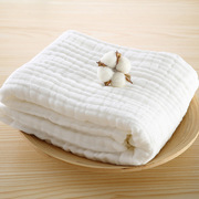 婴儿浴巾纯白色纯棉纱布，超柔吸水新生儿盖毯宝宝，洗澡包被儿童毛巾