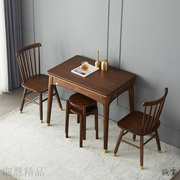 禅意餐桌小户可伸缩折叠饭桌岩板实木家具餐桌椅组合酒店小户型
