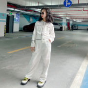 女童春装套装2023韩版童装中大童洋气时髦网红小香风两件套潮