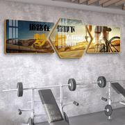 健身房装饰画墙面挂画励志壁画，运动美女肌肉，男塑身健美工作室海报
