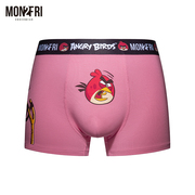 mon2fri男士内裤联名愤怒的小鸟粉色情人节内裤趣味潮情侣礼物