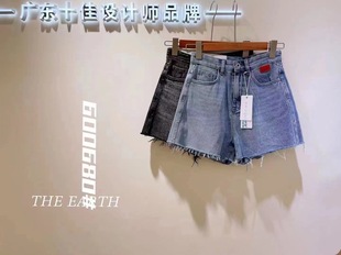 INXUAN/银轩 高腰紧身牛仔短裤女夏季2023百搭显瘦热裤600680