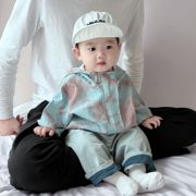 儿童春装韩版洋气连帽外套，婴幼儿衣服豹纹上衣休闲裤子外出服套装