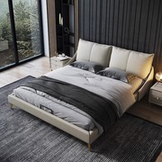 布艺床现代简约轻奢1.5米小户型，卧室软靠包实木床储物科技，布软床(布软床)