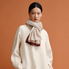 万事利秋冬纯色羊毛围巾，女时尚妈妈礼物，保暖披肩与风眠