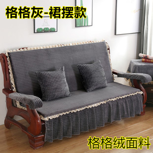 条纹实木沙发垫红木质，沙发坐垫带靠背，木椅座垫冬季加厚海绵