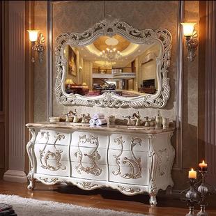 欧式仿古浴室柜组合橡木洗手台，双盆洗脸盆落地卫，浴柜高端定制