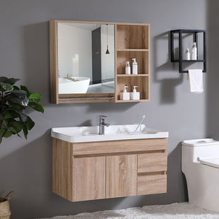 浴室柜北欧洗手盆柜组合卫，浴柜中式实木洗漱台欧式洗面盆60cm