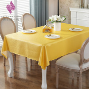 桌布防水防烫防油免洗茶几桌布布艺欧式家用台布长方形圆桌垫彩色