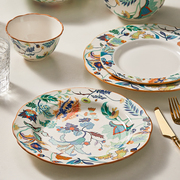 原创中式陶瓷碗盘子菜盘家用碗碟套装高级感轻奢时尚碟子餐具餐盘